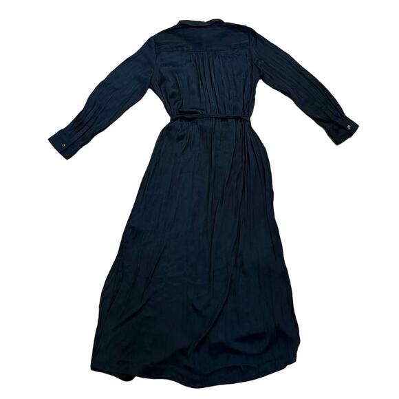 NWT Madewell Button-Front Utility Shirtdress in Satin Deep Indigo Size Large - Picture 7 of 8